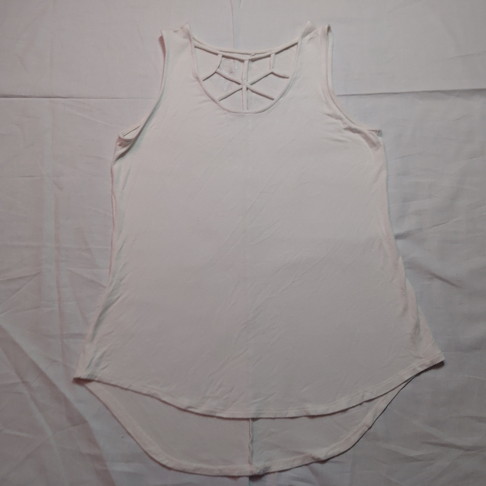 Maurices 24/7 Tank Top Women's Small White Tee Sleeveless Round Neck Shirt